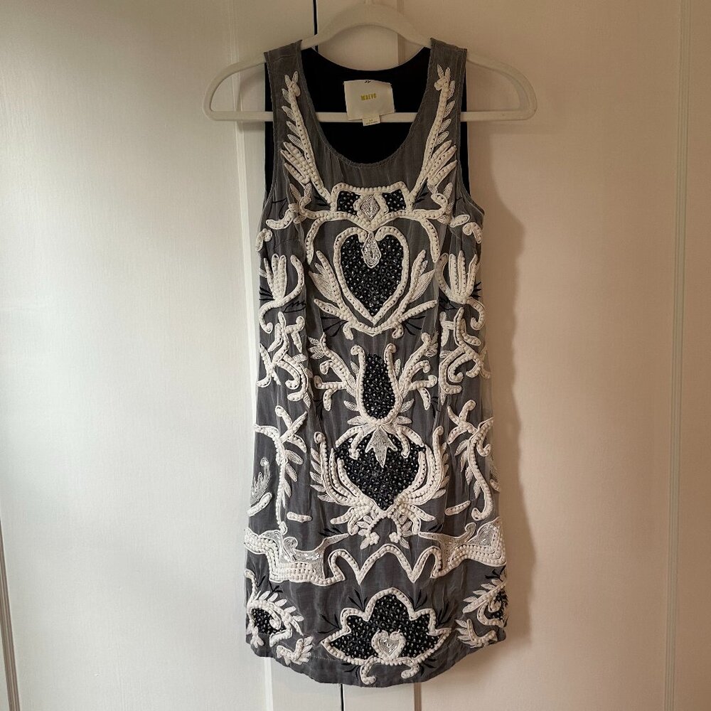 Maeve Embellished Embroidered Dress- Size 0P